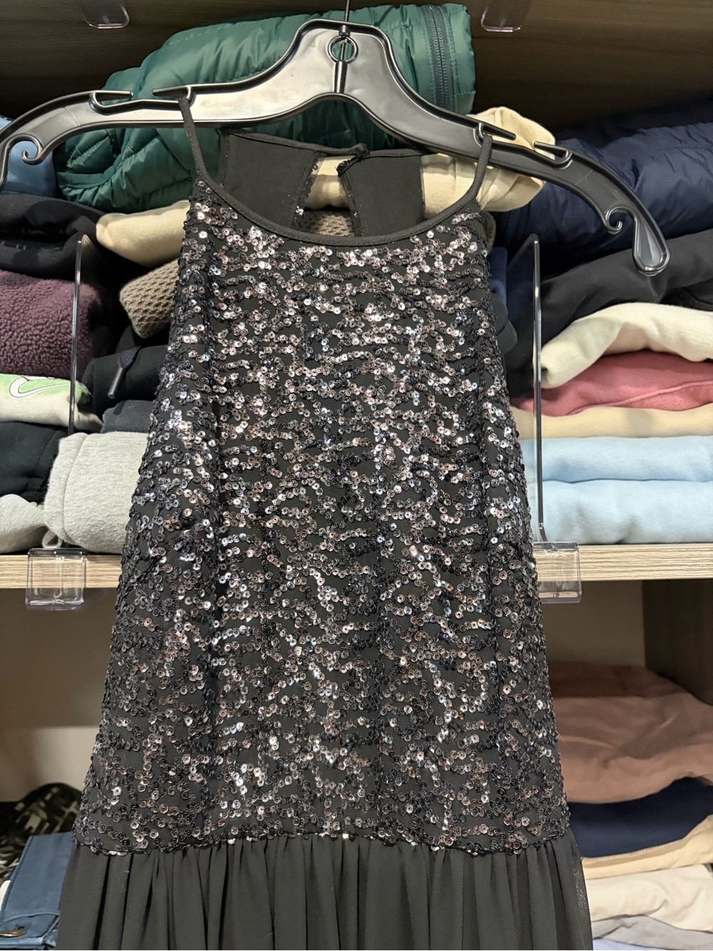 Vera Wang Black Sequin Party Dress
